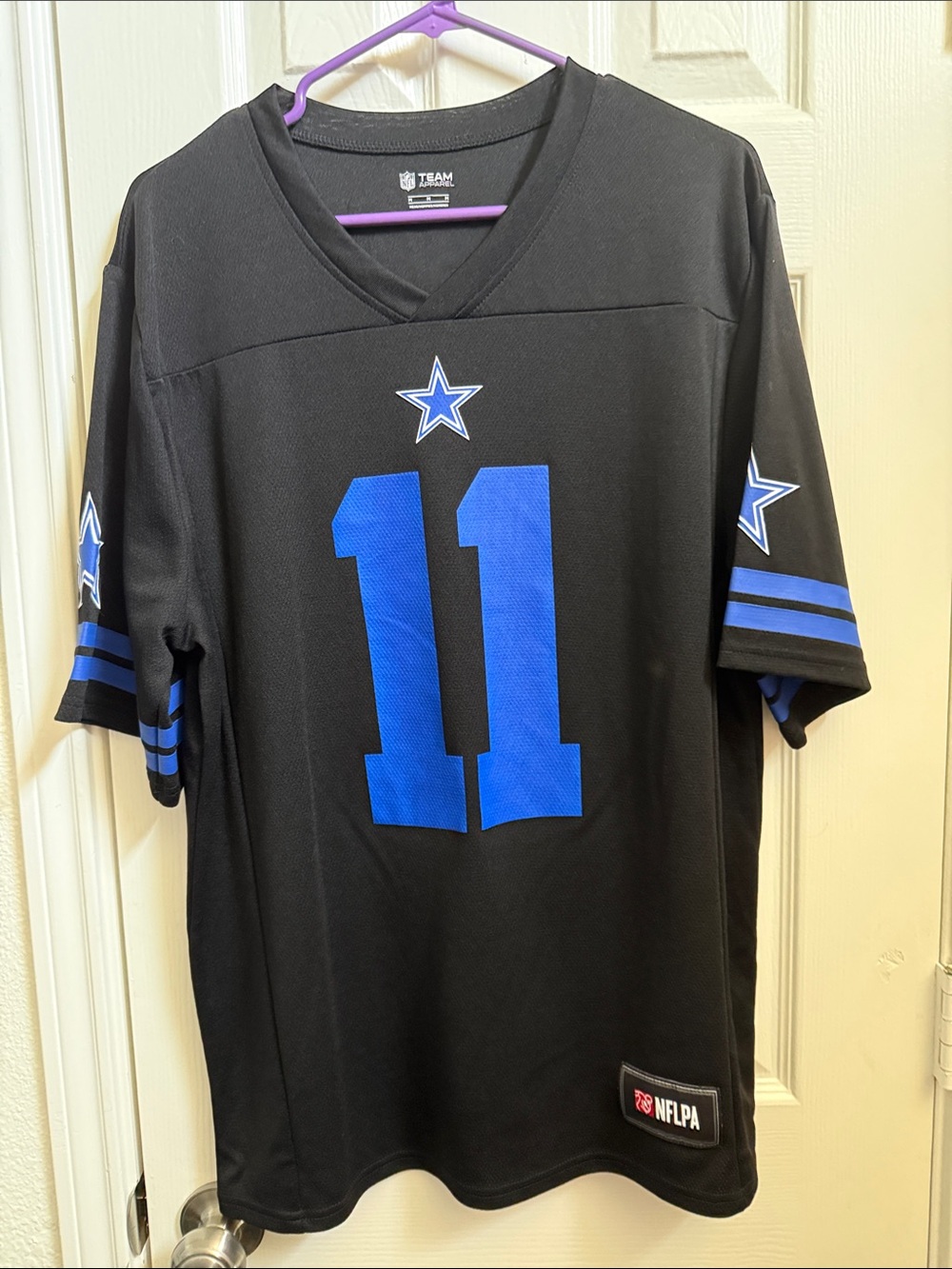 Reebok Men's Black Jersey with Blue Number 11